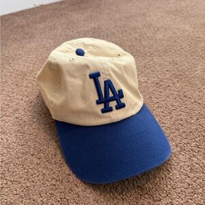 Los Angeles Logo Two-Tone Beige and Blue Baseball Cap